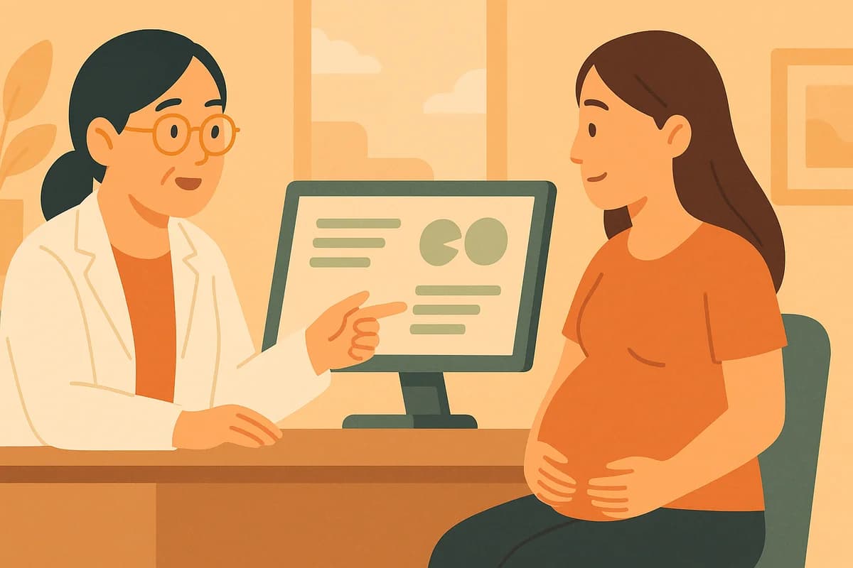 Medical consultation during pregnancy with explanation of results