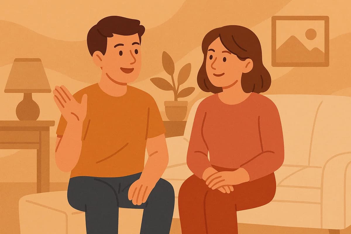 First-time father talking about his emotions with his partner